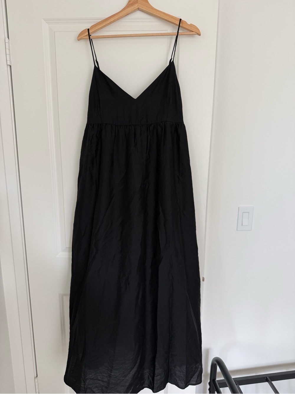 Black Spaghetti-Strap Midi Dress - Classic Women's Summer Dress